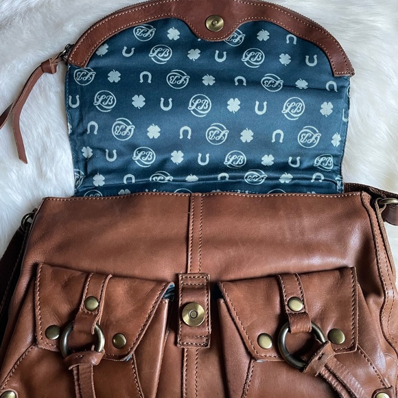 Lucky Brand Brown Leather Boho Shoulder Crossbody Bag with Tassels - Picture 8 of 16